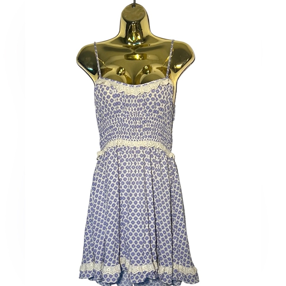 Sky to Moon floral ruffle mini dress size M